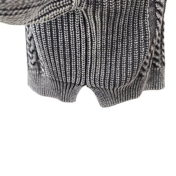 Aeropostale Cable Knit Grunge Crop Sweater Washed Out Mineral Wash Oversized-M - Picture 7 of 14